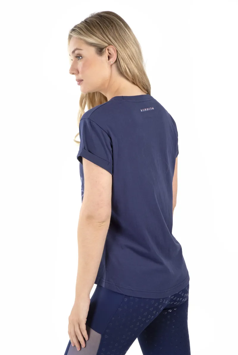 Shires Aubrion Ladies Croxley T-Shirt - Dark Navy-2